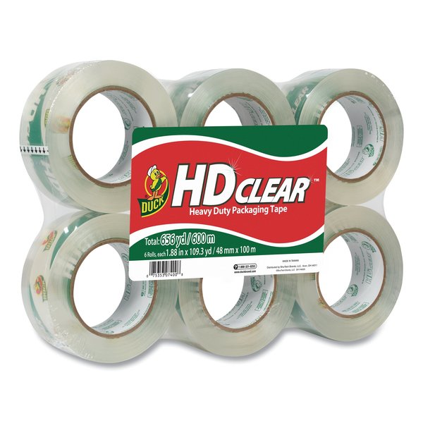 Duck Brand Packaging Tape, 1.88" x 109 yd., Clear, PK6 299016